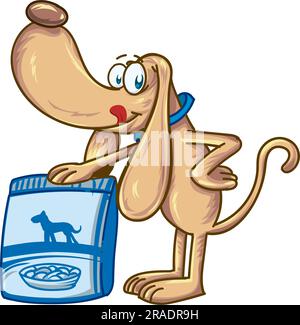 cartoon dog food. mascot cartoon Stock Vector