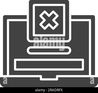 Laptop Rejected Icon image. Suitable for mobile application. Stock Vector