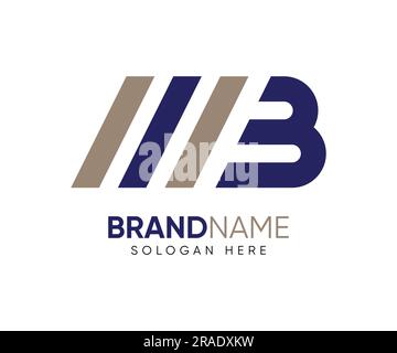 M B letter logo design vector logo template Stock Vector