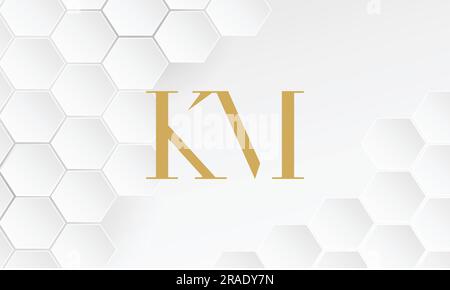 KM, MK, Abstract Letters Logo Monogram Stock Vector