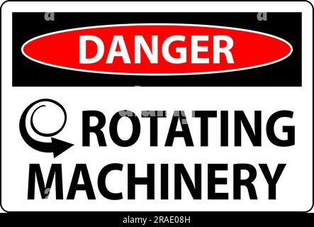 Danger Sign Rotating Machinery On White Background Stock Vector