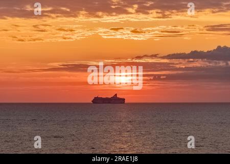 Sunset over the Baltic sea. Stock Photo