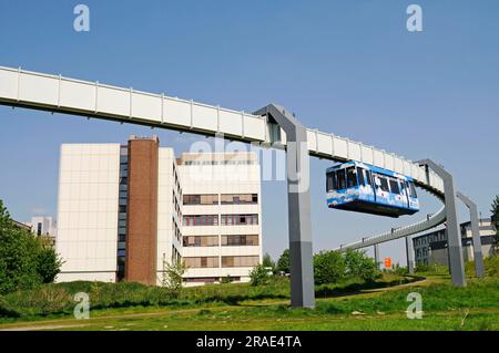 Suspension railway, university, Dortmund, North Rhine-Westphalia, elevated railway, H-Bahn, Germany Stock Photo