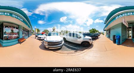 360 degree panoramic view of Stuart, FL, USA - July 1, 2023: 360 equirectangular vr photo of Matildas Home store