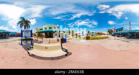 360 degree panoramic view of Stuart, FL, USA - July 1, 2023: 360 equirectangular vr photo of Duffys Restaurant