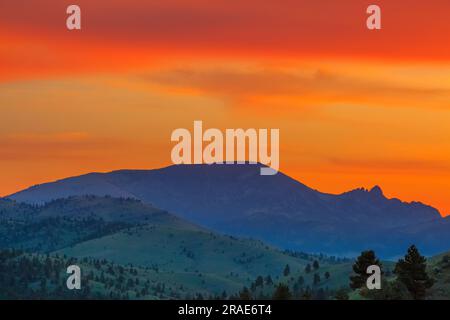 sunrise over sleeping giant mountain near helena, montana Stock Photo