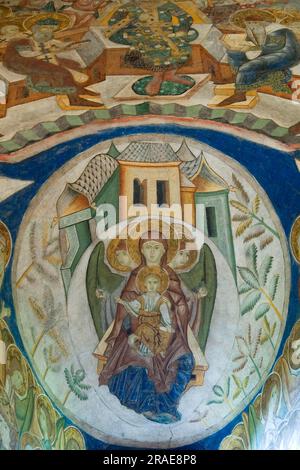 Church of St. John the Baptist, Arbore, Southern Bukovina, Republic of Moldova, Romania, Moldavia, Frescoes, Fresco Stock Photo