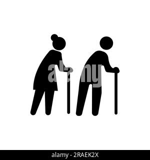 Elderly symbol. old people icon vector illustration Stock Vector