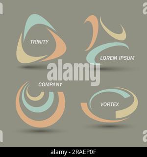Abstract icon set. Logo colored design elements. Stock Vector
