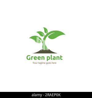 Green garden green leaf ecology logo vector design Stock Vector