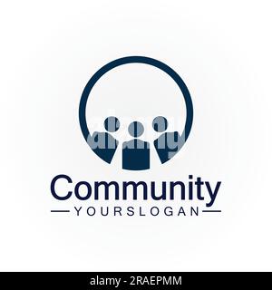 Community Logo Design Template for Teams or Groups.network and social icon design Stock Vector