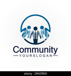 Community Logo Design Template for Teams or Groups.network and social icon design Stock Vector