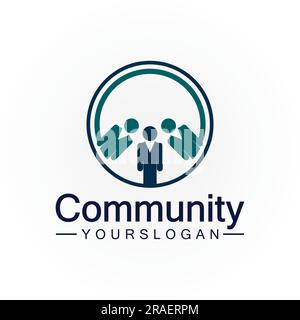 Community Logo Design Template for Teams or Groups.network and social icon design Stock Vector