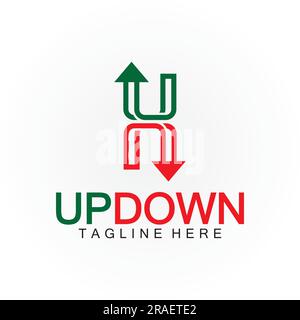 Arrows up down logo icon design template. Stock Vector