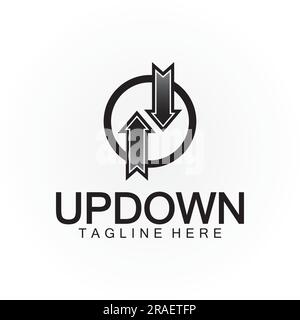 Arrows up down logo icon design template. Stock Vector