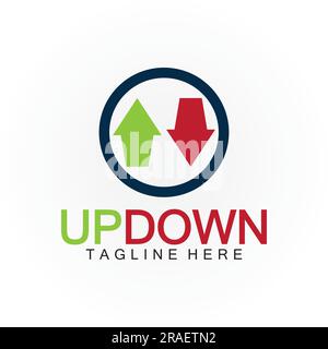 Arrows up down logo icon design template. Stock Vector