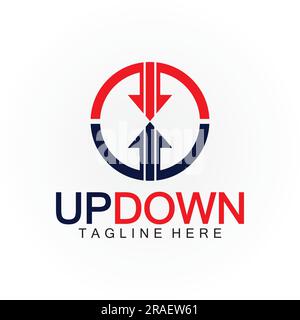 Arrows up down logo icon design template. Stock Vector