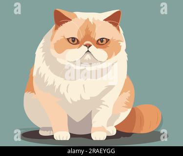 Cute Cat flat vector illustration Stock Vector
