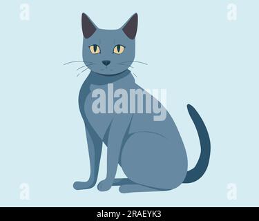 British Shorthair Flat vector illustration Stock Vector