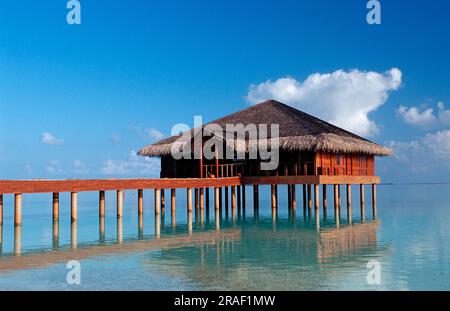 Water Bungalow, Medhufushi, Meemu Atoll, Pile House, Pile Dwelling, Maldives Stock Photo