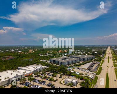 Stuart, FL, USA - July 1, 2023:  Aerial photo Axis One Apartments new construction Stock Photo