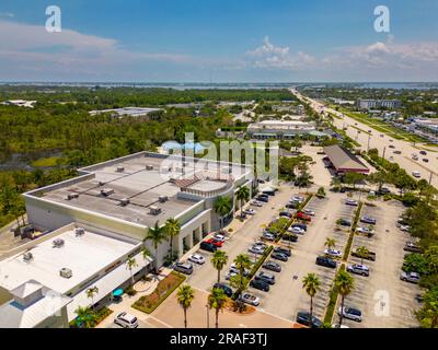 Stuart, FL, USA - July 1, 2023: Aerial drone photo LA Fitness Stuart Florida Stock Photo