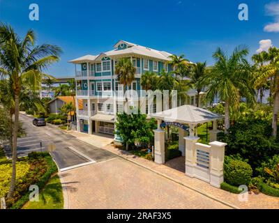 Stuart, FL, USA - July 1, 2023: Aerial photo Harborage Yacht Club Condos Stuart Florida Stock Photo