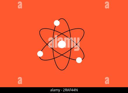 Geometric atom illustration in flat style design. Vector illustration and icon Stock Vector