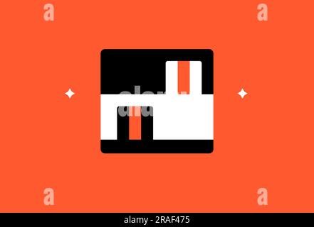 Geometric book shelf illustration in flat style design. Vector illustration and icon. Stock Vector