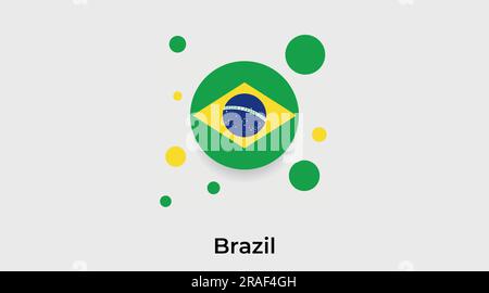 Brazil flag bubble circle round shape icon colorful vector illustration Stock Vector
