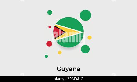 Guyana flag bubble circle round shape icon colorful vector illustration Stock Vector