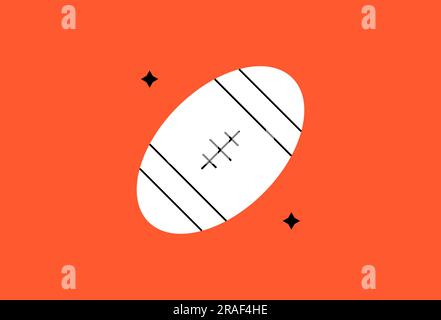Geometric rugby illustration in flat style design. Vector illustration and icon. Stock Vector