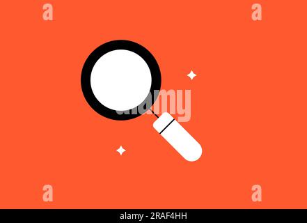Geometric search illustration in flat style design. Vector illustration and icon. Stock Vector