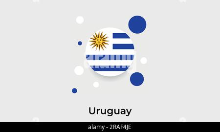 Uruguay flag bubble circle round shape icon colorful vector illustration Stock Vector