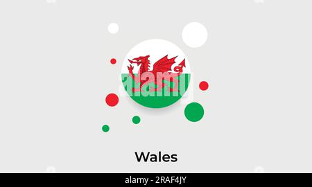 Wales flag bubble circle round shape icon colorful vector illustration Stock Vector