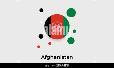 Afghanistan flag bubble circle round shape icon colorful vector illustration Stock Vector