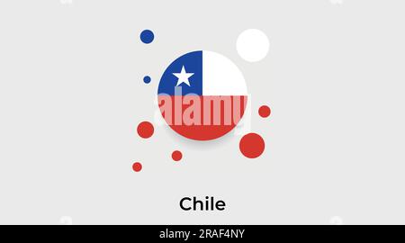 Chile flag bubble circle round shape icon colorful vector illustration Stock Vector