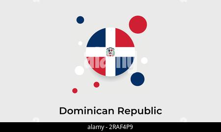 Dominican Republic flag bubble circle round shape icon colorful vector illustration Stock Vector