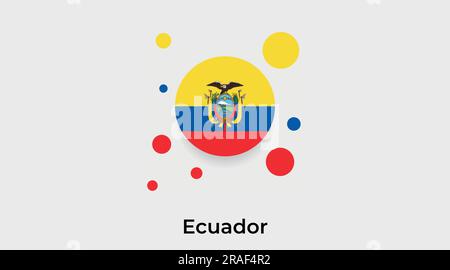 Ecuador flag bubble circle round shape icon colorful vector illustration Stock Vector