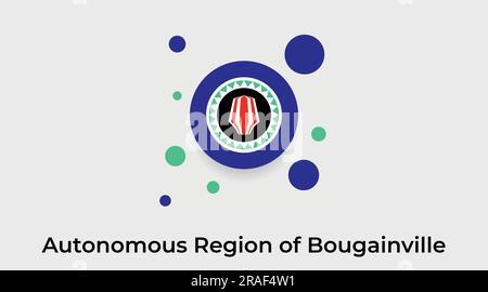 Autonomous Region of Bougainville flag bubble circle round shape icon colorful vector illustration Stock Vector