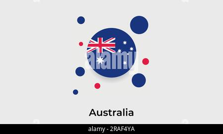 Australia flag bubble circle round shape icon colorful vector illustration Stock Vector