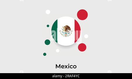 Mexico flag bubble circle round shape icon colorful vector illustration Stock Vector