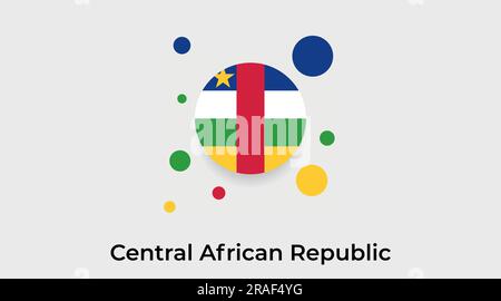 Central African Republic flag bubble circle round shape icon colorful vector illustration Stock Vector