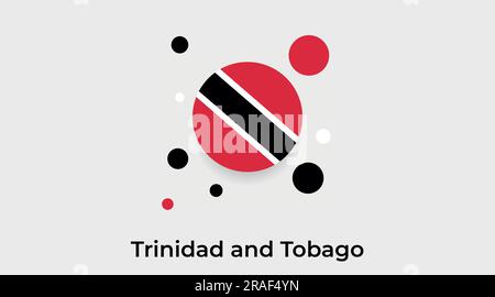 Trinidad and Tobago flag bubble circle round shape icon colorful vector illustration Stock Vector