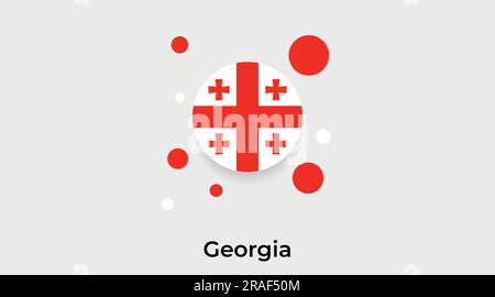 Georgia flag bubble circle round shape icon colorful vector illustration Stock Vector