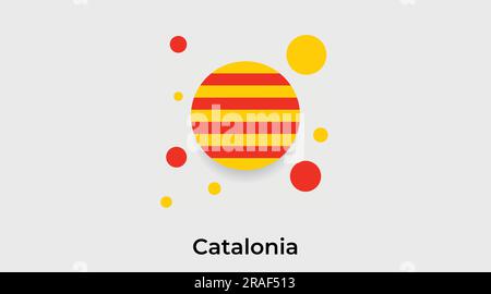 Catalonia flag bubble circle round shape icon colorful vector illustration Stock Vector