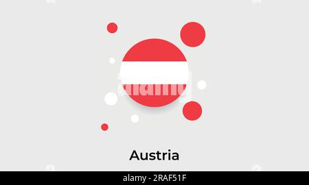 Austria flag bubble circle round shape icon colorful vector illustration Stock Vector