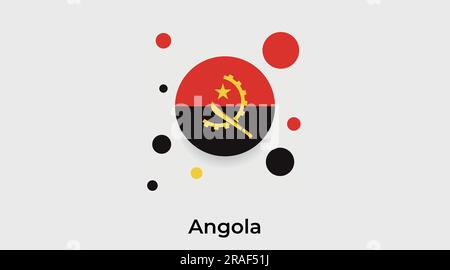 Angola flag bubble circle round shape icon colorful vector illustration Stock Vector