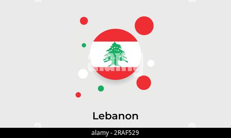 Lebanon flag bubble circle round shape icon colorful vector illustration Stock Vector