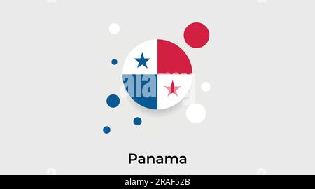 Panama flag bubble circle round shape icon colorful vector illustration Stock Vector
